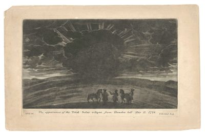 Elisha Kirkall - London, 1724. - "The appearance of the Total Solar Eclipse from Haradon hill May 