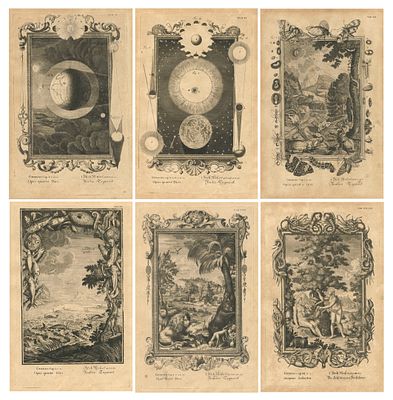 Johann Jakob Scheuchzer, Jacob Andreas Fridrich - Augsburg, 1731. - Lot of 6 "Bible - Genesis 