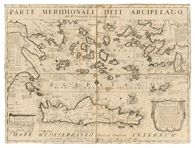 Vincenzo Coronelli - Venice 1690. - "Parte Meridionale Dell'Arcipelago del P. Coronelli Cosmografo 