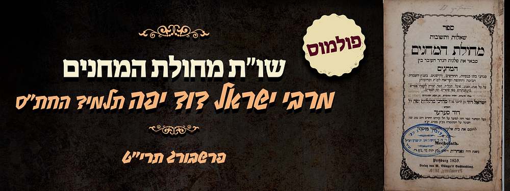 נהפך לנחש מסית ומדיח - שו"ת מחולת המחנים - על מנהגי ביהכנ"ס - מאת הגאון רבי ישראל דוד יפה תלמיד 
