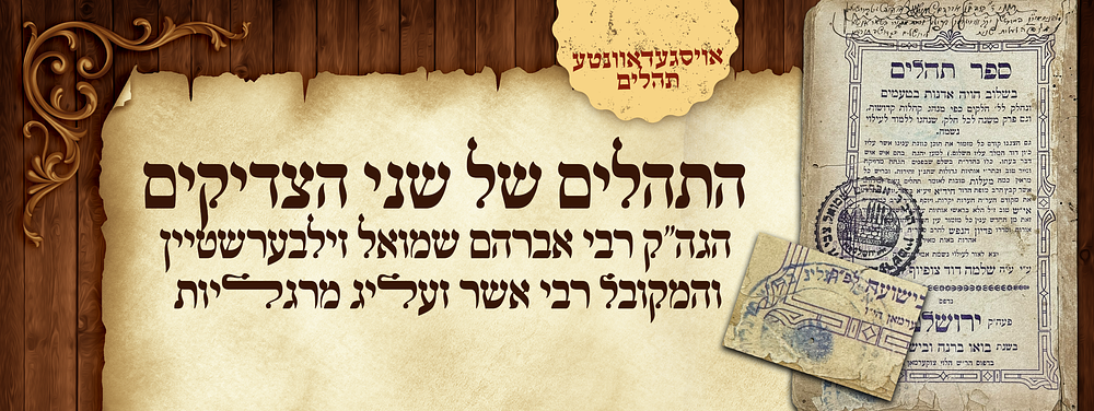 התהלים של שני הצדיקים הגה"ק רבי אברהם שמואל זילבערשטיין והמקובל רבי אשר זעליג מרגליות [זה אחר 