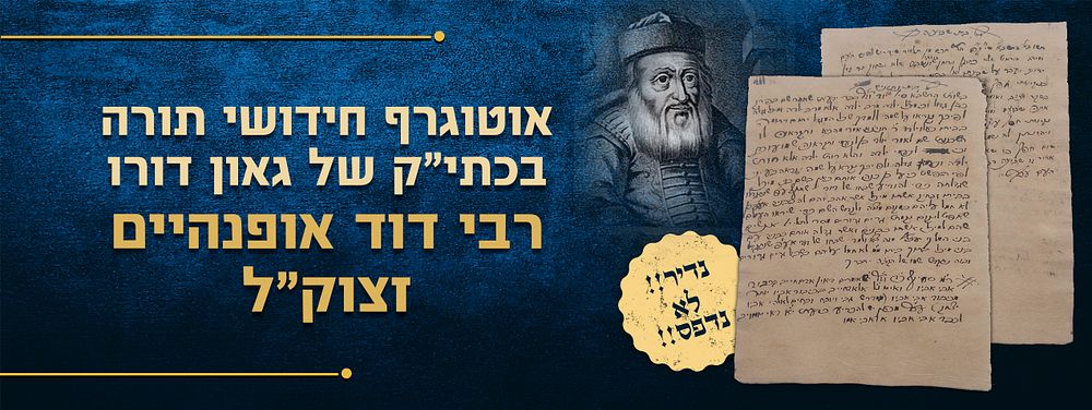 לא נדפס! נדיר! אוטוגרף חידושי תורה בכתי"ק של גאון דורו רבי דוד אופנהיים זצוק"ל 
חידושים מופלגים 