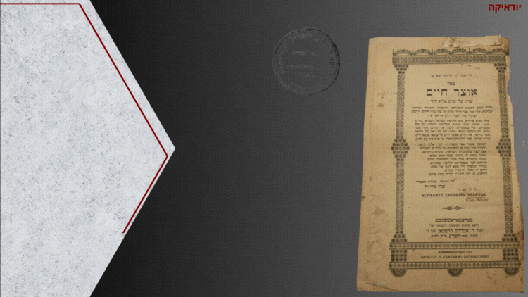 אוצר חיים שו"ת על שו"ע או"ח ויו"ד 
מאראמארשסיגעט תרע"ג 1913