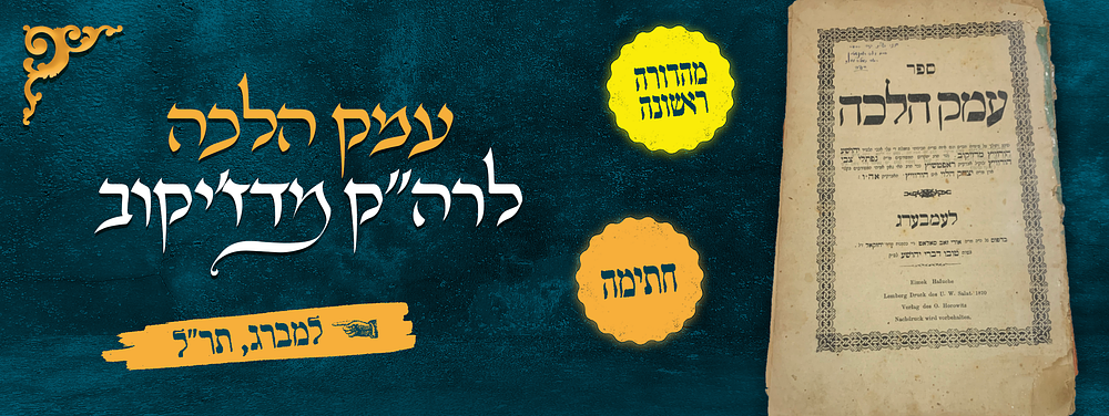 עמק הלכה, לרה"ק מדז'יקוב. למברג, תר"ל. מהדורה ראשונה. חתימה. ספר עמק הלכה, על סוגיות הש"ס, מאת 