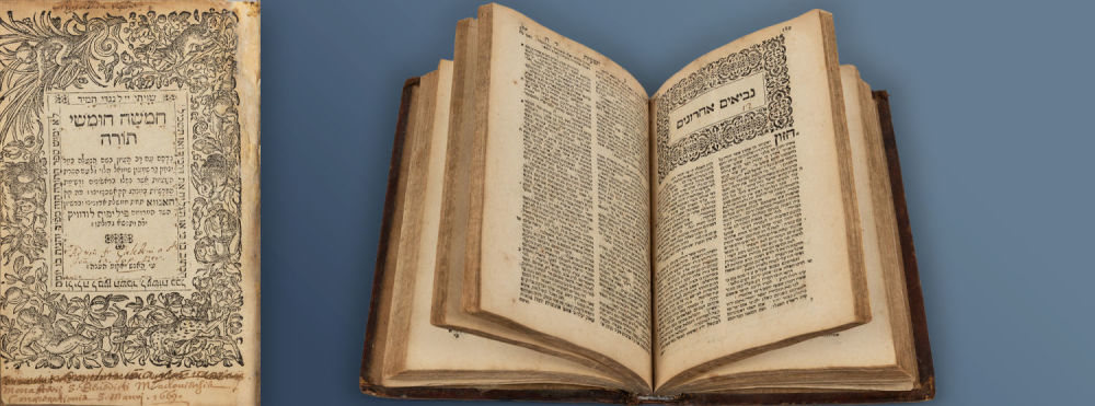 Torah, Nevi’im and Ketuvim. First Book Ever Printed in Hanau. Hanau 1610. Beautiful Copy in 