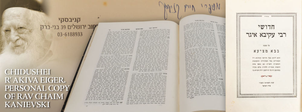 Rabbi Akiva Eiger's Insights on Massechet Bava Metzia - the Copy of the Gaon Rabbi Chaim 