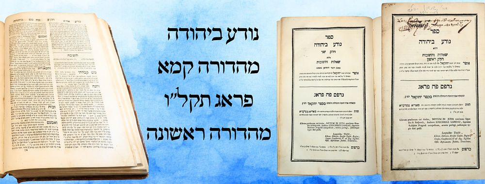 נודע ביהודה, קמא, ב' חלקים, פראג תקל"ו/ז - עותק מפואר! 
שו"ת נודע ביהודה, שאלות ותשובות 