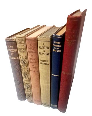 Collection of 6 travel books in Palestine - Eretz Israel, Holy Land, photographs, engravings