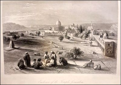 Journey to Jerusalem, engravings by William Henry Bartlett, and folded maps,
1845. ירושלים -