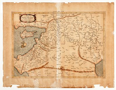 Antique engraved map, Middle East, 1578
The cities of the Land of Israel are marked, along the 