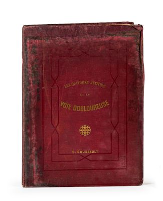 14 ליטוגרפיות גדולות, פריז, 1855, ויה דולורוזה - ירושלים, ו 2 מפות. Les Quatorze Stations de la 