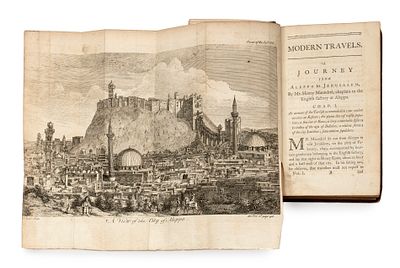 מסע - מוקדם לירושלים , 1757 , תחריטים (מקופלים) ירושלים, בית המקדש, 3 מסעות כרוכים יחד. Modern 