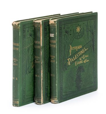פלשתינה, סיני ומצרים Picturesque Palestine, כתבי ווילסון, 
3 כרכים , 1881, 1883, שפע תחריטים 