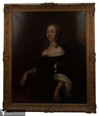 17th C Oil Painting Portrait of a Lady. Item/Description: English or Dutch portrait of a seated 