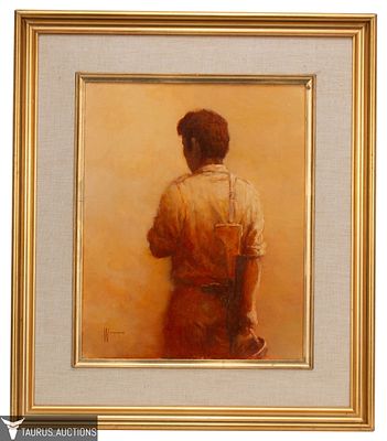 William (Sunny) Weintraub - Soldier Portrait. Item/Description: Original portrait painting 