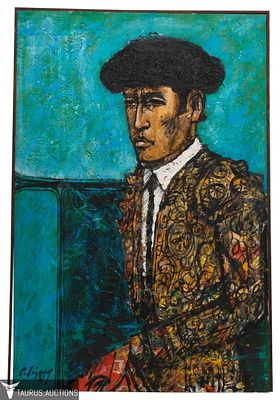 Carlos Irizarry - Matador / Bullfighter Painting. Item/Description: Original abstract 