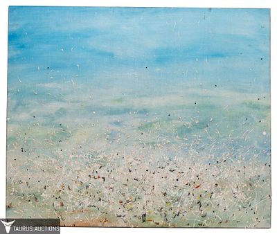 Robert Berger - Abstract Landscape "Seashore I". Item/Description: Original, modern abstract 