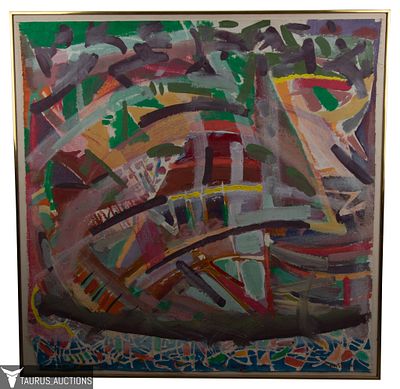 Joseph Ginsberg - "Push Push" Abstract Painting. Item/Description: Original Modern Abstract 