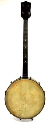 Early 20th C. Vellum Banjo. Item/Description: Vintage early 20th-century, open-back banjo 