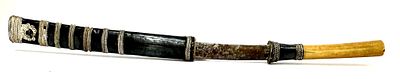 Antique Burmese Knife with Ox Bone Handle. Item/Description: Traditional Southeast Asian Burmese 