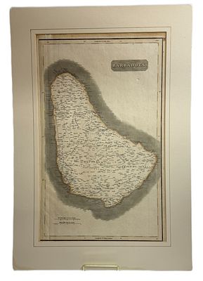 "A New General Atlas" 1817 Barbados Map. Item/Description: Antique map print of Barbados by 