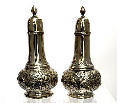 Tiffany & Co. Repousse Salt & Pepper Shakers. Item/Description: Tiffany &amp; Co. repousse 