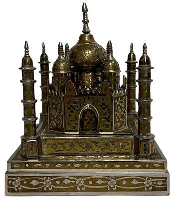Fred Zimbalist Taj Mahal Figural Music Box. Item/Description: Mid-20th century hand-crafted Taj 