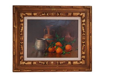 Salvatore Langella - Still Life Oil. Item/Description: Still life oil painting featuring oranges 