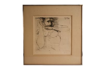 Leonard Baskin - "Job" Pencil Signed Etching. Item/Description: Figural etching by artist 