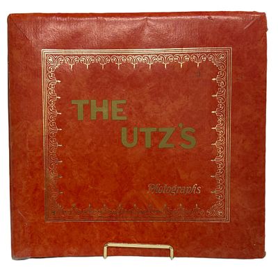 The Utz's Photographs Vintage Leather Photo Album. Item/Description: A vintage mid-20th century 