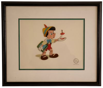 Disney "Here's Your Apple" Pinocchio Sericel. Item/Description: 1994 Walt Disney Studios limited 