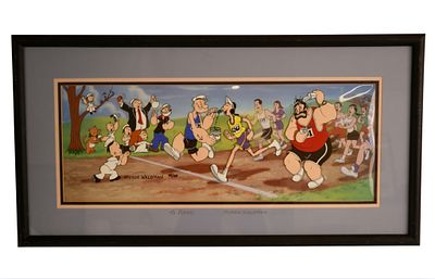 Popeye "Strong to the Finish" Signed Animation Cel. Item/Description: 1993 Popeye "Strong to the 