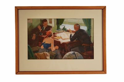 Donald Teague Saturday Evening Post Watercolor. Item/Description: Original signed watercolor 