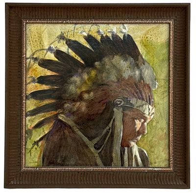 JE Knauf - Native American Oil Painting. Item/Description: Original oil painting titled 
