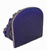 Cobalt Blue Grecian Wall Bracket / Console. Item/Description: High glaze cobalt blue wall Image - 4