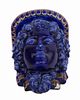 Cobalt Blue Grecian Wall Bracket / Console. Item/Description: High glaze cobalt blue wall Image - 5