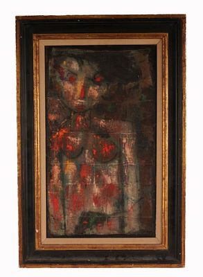 Zero Mostel - Abstract Portrait of a Girl. Item/Description: Original, abstract expressionist 