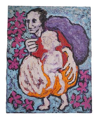 JP Peters - Modern Figural Oil Painting. Item/Description: Original oil painting depicting a 