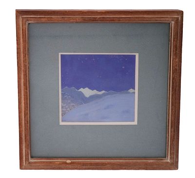 Jacob Asanger - Landscape Painting. Item/Description: Original mountain landscape tempera 