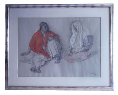 Francisco Zuniga - Figural Charcoal Drawing. Item/Description: Original charcoal drawing 