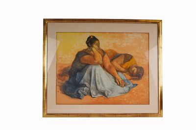 Francisco Zuniga - Juchitecas - Color Lithograph. Item/Description: Framed color lithograph 