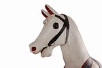 Carved Polychrome Wood Carousel Horse. Item/Description: Folk art carved and painted white Image - 13