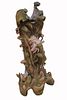 German Art Nouveau Saxony Porcelain Vase. Item/Description: German polychromed porcelain Saxony Image - 2