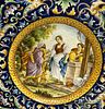 19th C Italian Majolica Charger - 25 in Diameter. Item/Description: Large allegorical Italian Image - 2