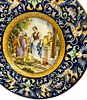 19th C Italian Majolica Charger - 25 in Diameter. Item/Description: Large allegorical Italian Image - 4