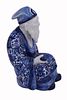 Japanese Seated Blue & White Kutani Jurojin. Item/Description: Fitz &amp; Floyd Japanese Kutani Image - 1