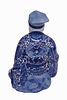 Japanese Seated Blue & White Kutani Jurojin. Item/Description: Fitz &amp; Floyd Japanese Kutani Image - 2