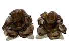 Murano Glass Rose Candle Holders. Item/Description: Murano art glass candle holders, featuring Image - 1