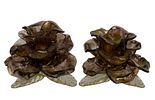 Murano Glass Rose Candle Holders. Item/Description: Murano art glass candle holders, featuring Image - 2