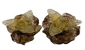 Murano Glass Rose Candle Holders. Item/Description: Murano art glass candle holders, featuring Image - 7